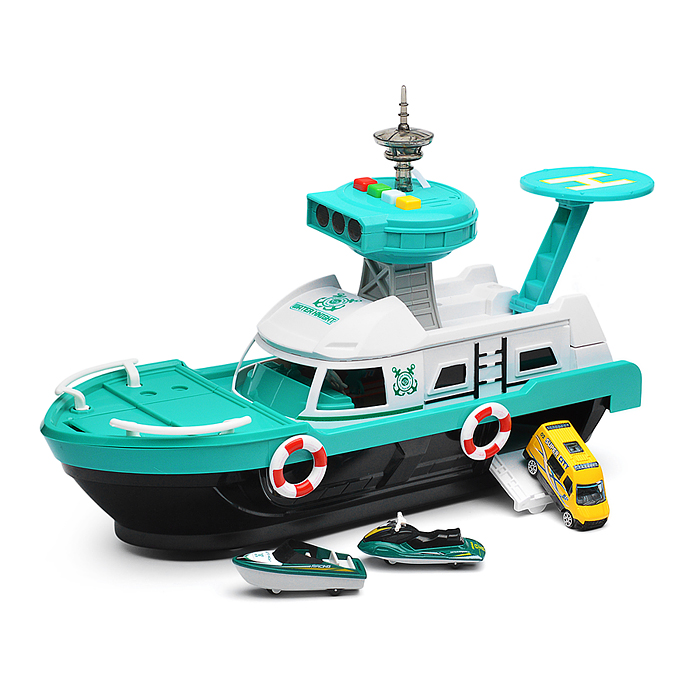 Фото к товару Катер 660-A249 в комплекте с машиной, зеленый, в коробке Катер 660-A249 в комплекте с машиной, зеленый, в коробке