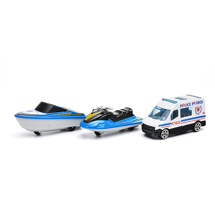 Фото к товару Катер 660-A246 в комплекте с машиной, синий, в коробке Катер 660-A246 в комплекте с машиной, синий, в коробке