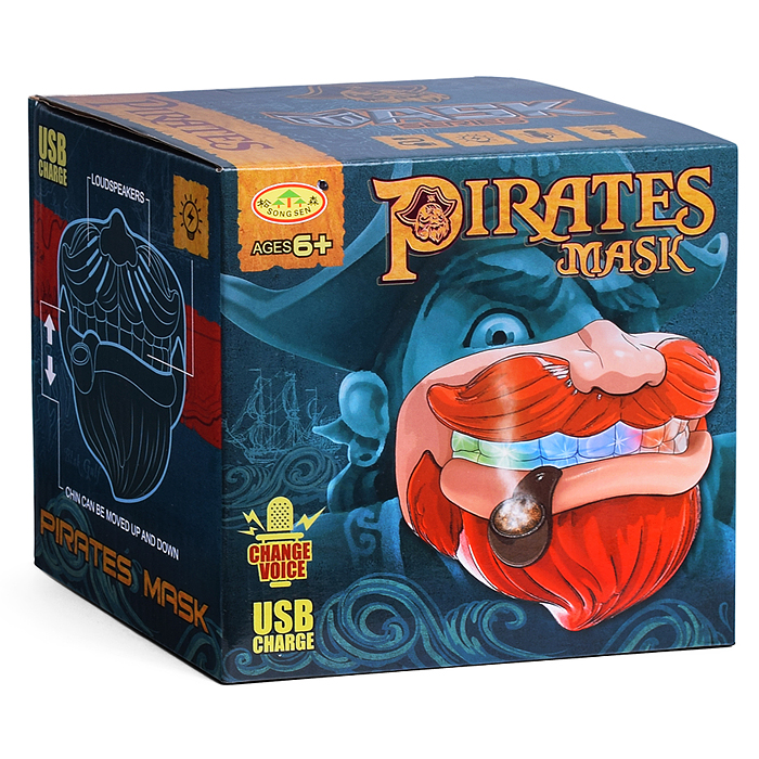 Маска K2A "Пират" со светом и устройством для изменения голоса, USB, в коробке