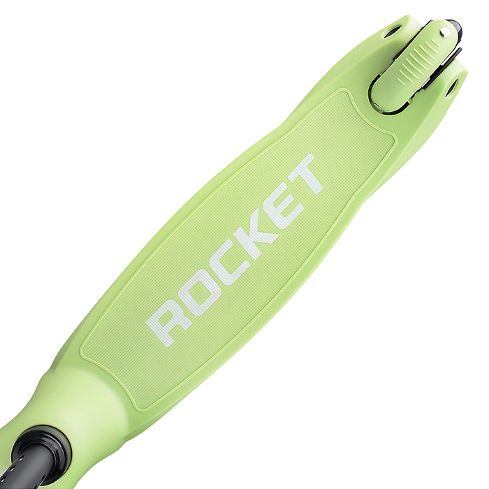 Самокат 3-х колесный ROCKET,колеса PU со светом, светящаяся стойка, ABEC 7, зеленый