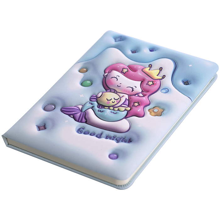 Подарочный блокнот 13,0 см * 18,0 см , 7БЦ, PU, поролон, конгрев, эффект 3D, 80л., линия, "