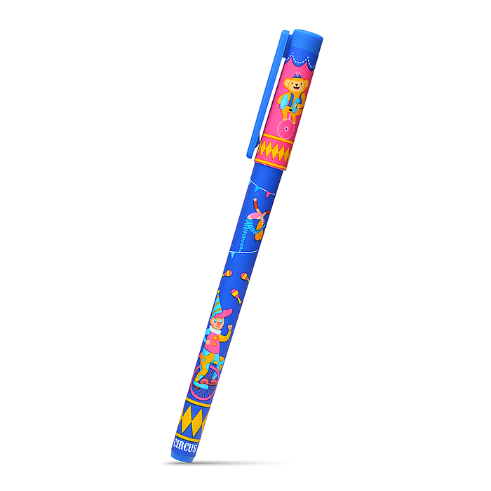 Ручка шариковая Yalong, на масляной основе, "Цирк", 0,7 мм, синяя, игольчатый наконечник, цветной пл