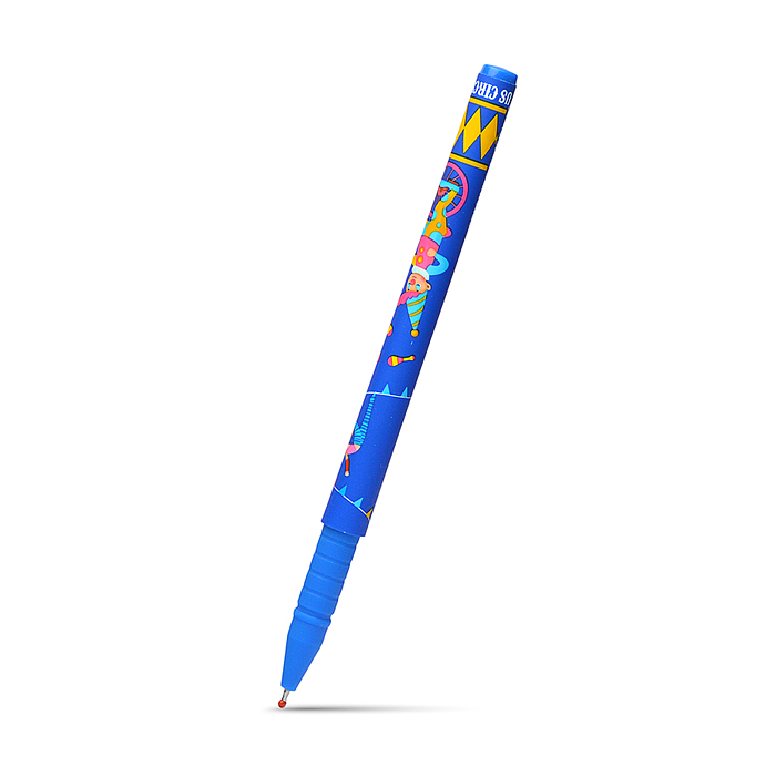 Ручка шариковая Yalong, на масляной основе, "Цирк", 0,7 мм, синяя, игольчатый наконечник, цветной пл