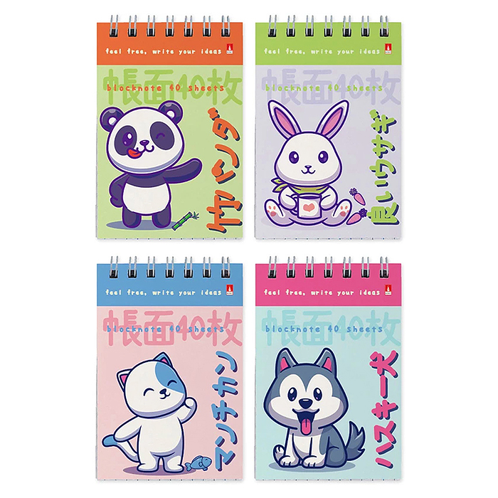 Блокнот А7 40 л. "Kawaii animals" 4 вида