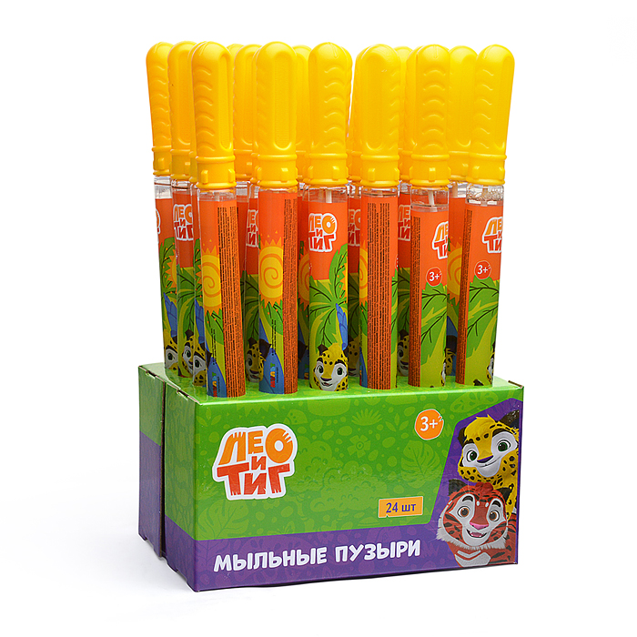 Фото к товару Мыльные пузыри "Лео и Тиг" 120 мл. Мыльные пузыри "Лео и Тиг" 120 мл.