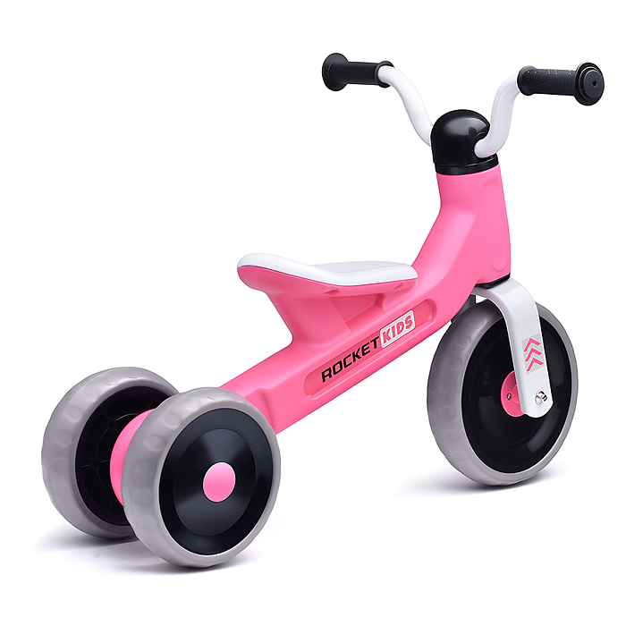 Беговел трехколесный Rocket 133-PK, колеса EVA, цвет розовый