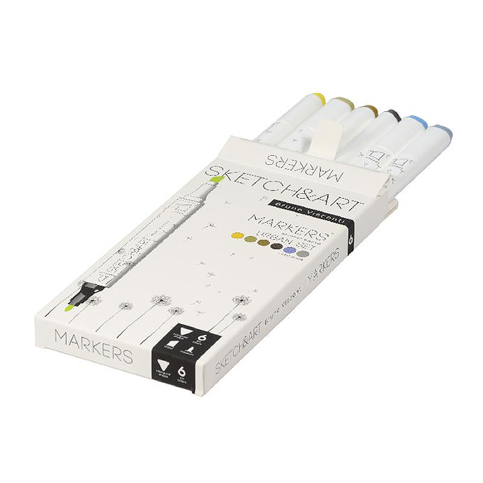 Набор двусторонних скетч-маркеров "Sketch&art. Архитектура", 6 цв.