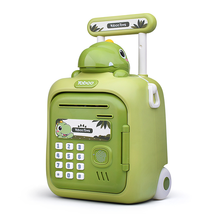 Копилка 33825 "Чемодан" с динозавриком, в коробке