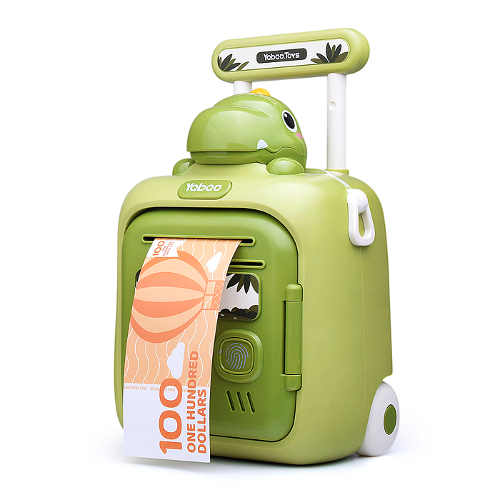Копилка 33825 "Чемодан" с динозавриком, в коробке