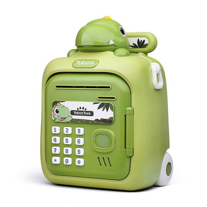 Копилка 33825 "Чемодан" с динозавриком, в коробке