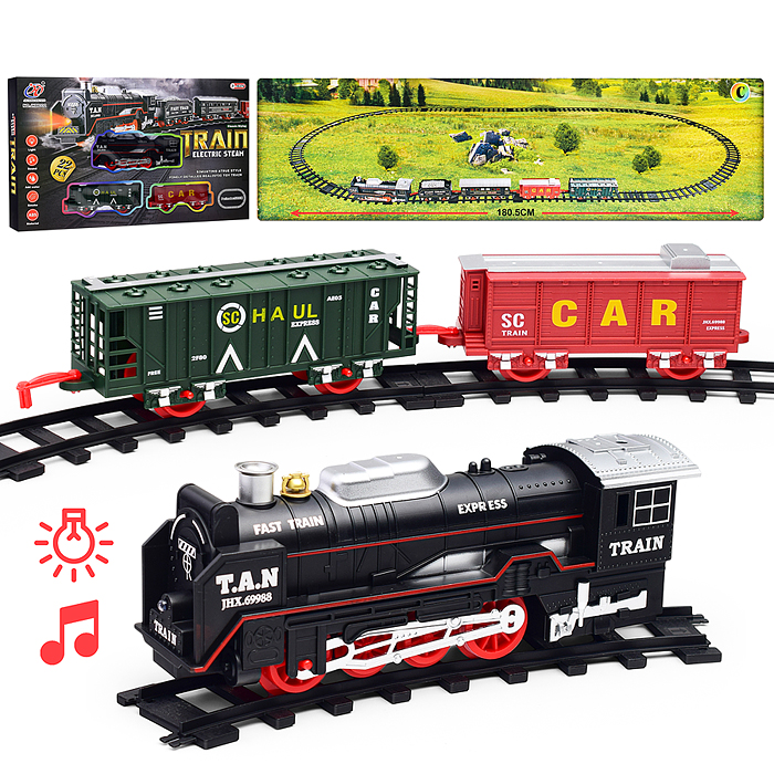 Железная дорога JHX6332 "Train electric steam-1" в коробке