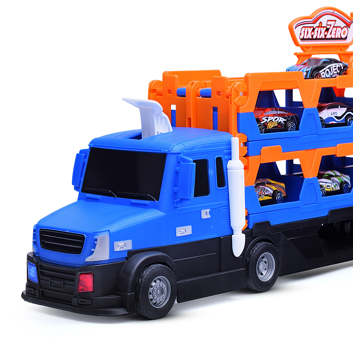 Автовоз 660-S47 "Тягач" оранжево-синий, в коробке