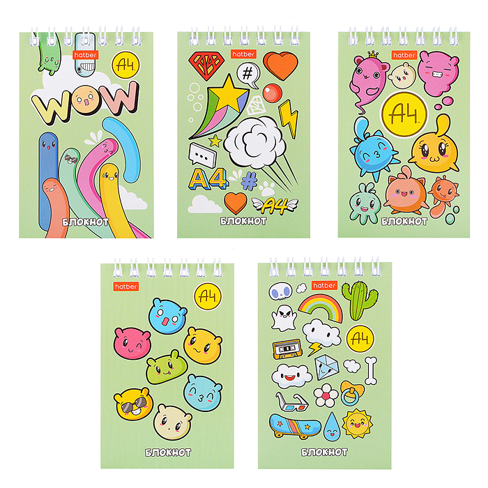 Блокнот А7 40л клетка "Влад А4" на гребне в дисплее 