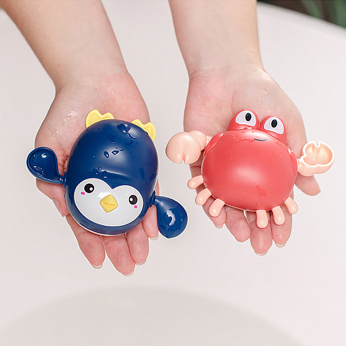 Игрушки для ванной заводные 3 шт (черепаха, краб, пингвин)