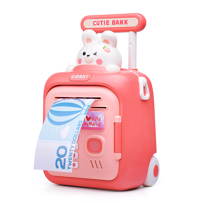 Копилка 33825 "Чемодан" с зайчиком, в коробке