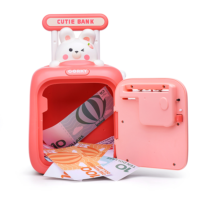 Копилка 33825 "Чемодан" с зайчиком, в коробке