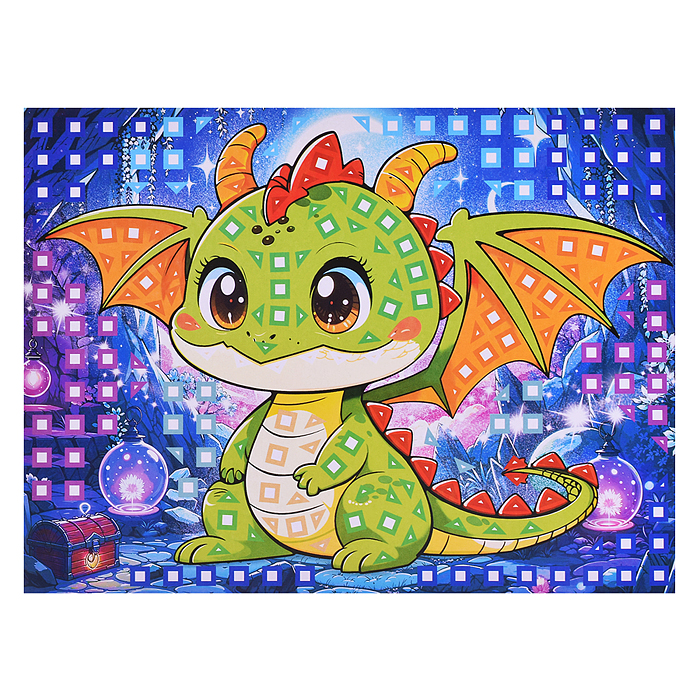 Разноцветная мозаика (3 в 1). Дракончик. Фея. Единорог