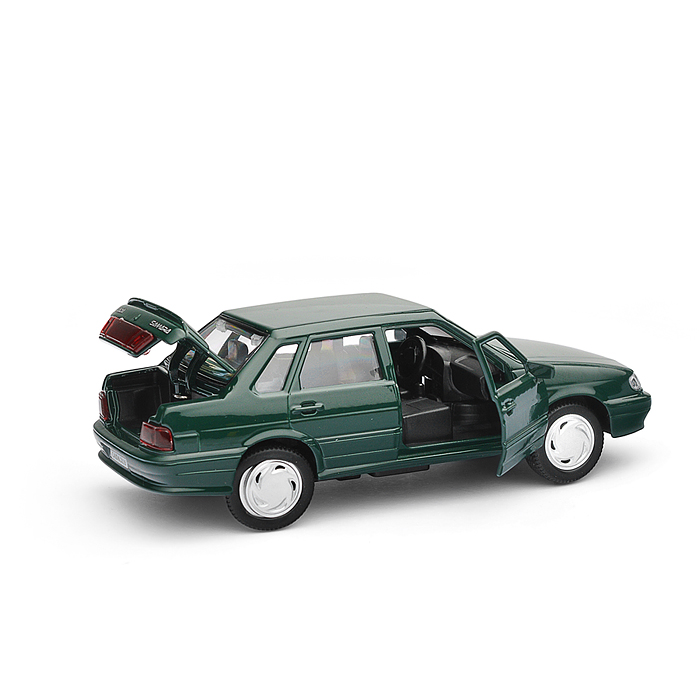 Машина металл ВАЗ-2115 "Самара" 12 см, (двери,темно-зеленый) в коробке