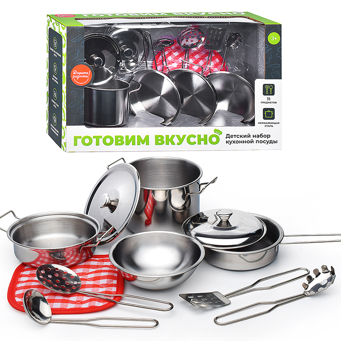 Набор посуды UT0119-1 "Готовим вкусно" 11 предметов, в коробке