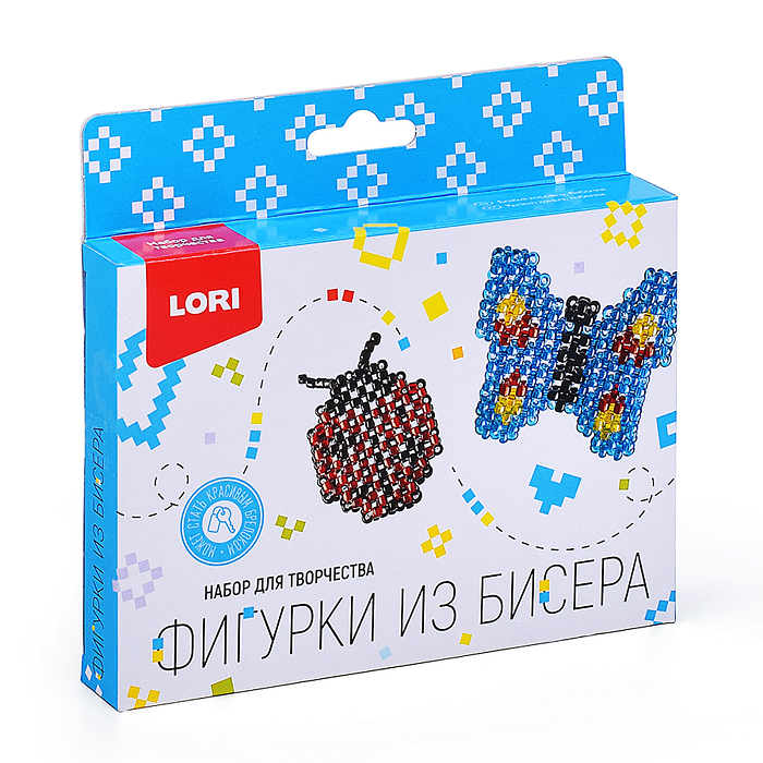 Фигурка из бисера "Божья коровка, бабочка"