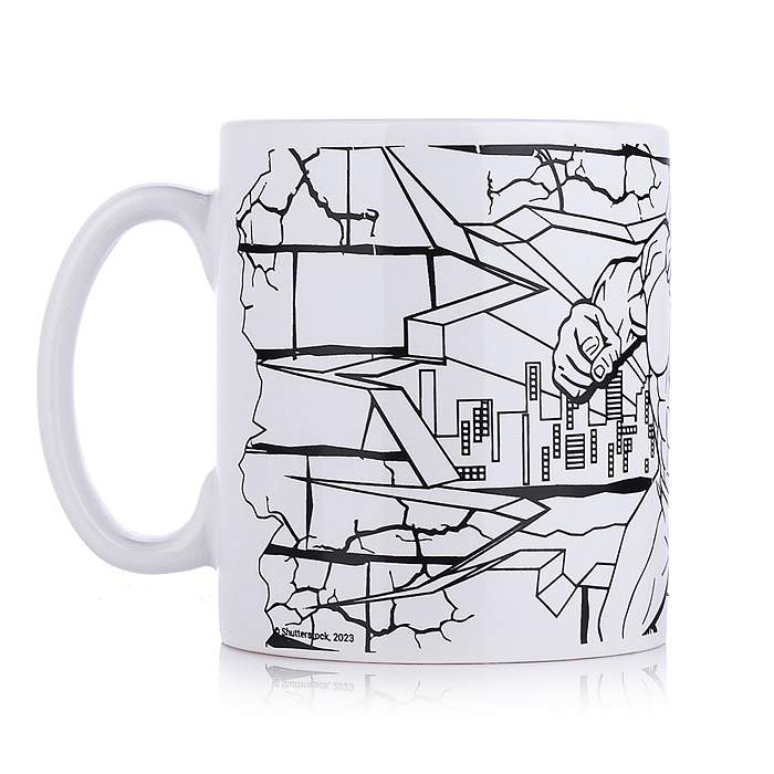 Кружка для росписи "Зеленый супер-герой"