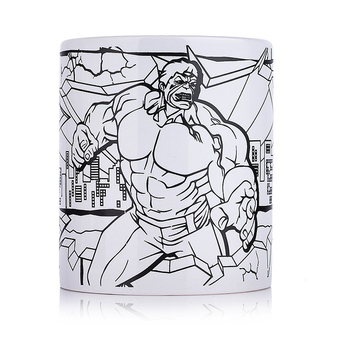 Кружка для росписи "Зеленый супер-герой"