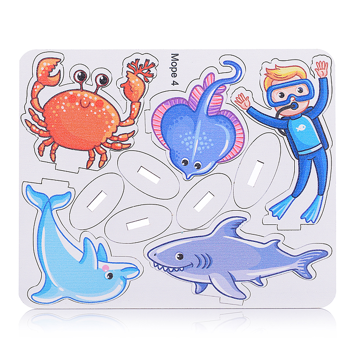 Игровой набор "Подводный мир" (дерево) крафтовая коробка 