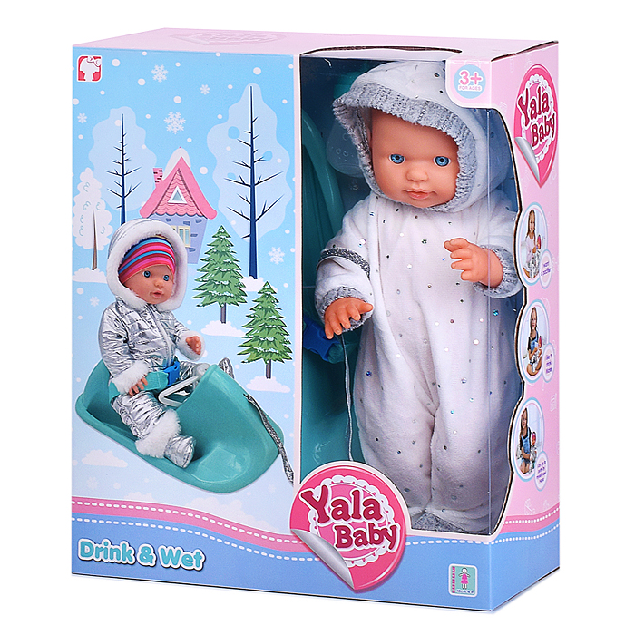 Пупс с аксессуарами YL2440F-B "Зимние забавы Тимофейки" в коробке
