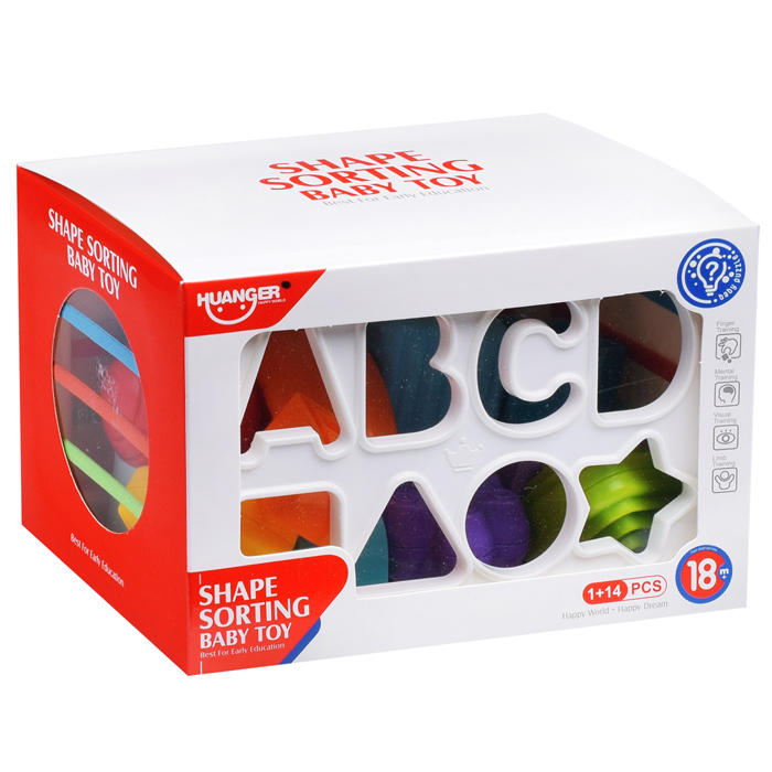 Сортер тактильный HE0209 "ABCD" в коробке