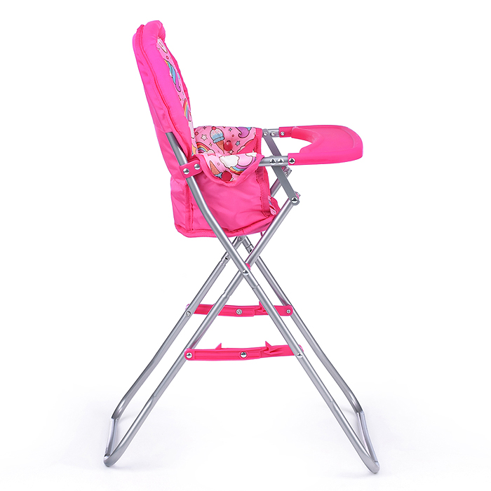 Стульчик для кормления кукол 9330 игрушечный, цвет радужные единороги в пакете