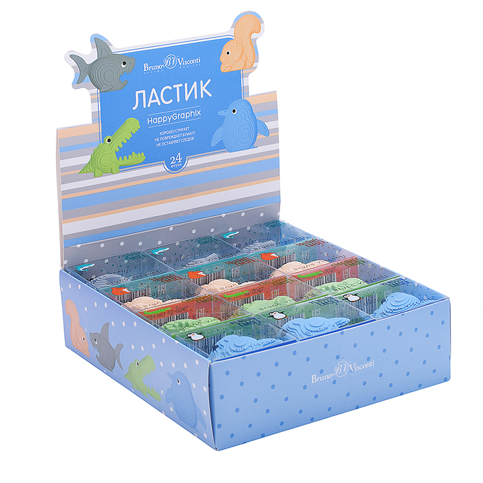 Фото к товару Ластик "HappyGraphix. Прикольные зверушки" Ластик "HappyGraphix. Прикольные зверушки"