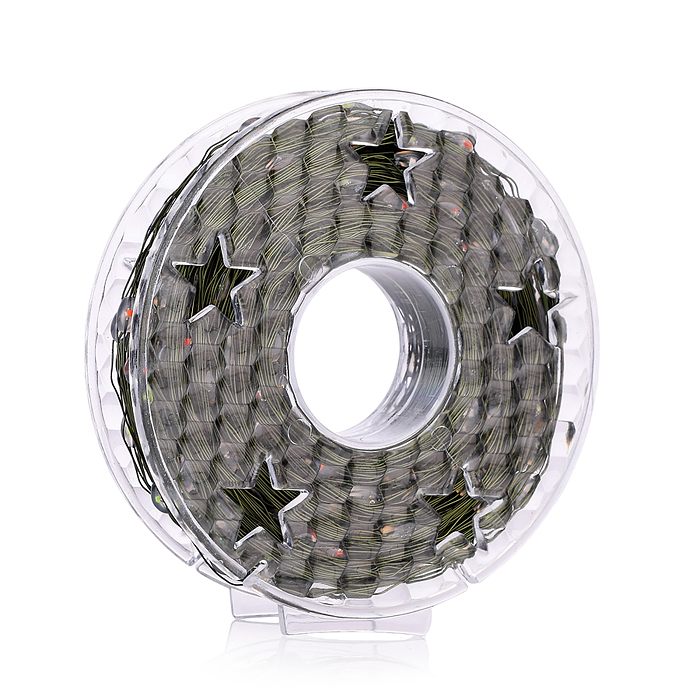 Электрогирлянда Роса 50м, 500 ламп, зеленый провод, цветая, пульт