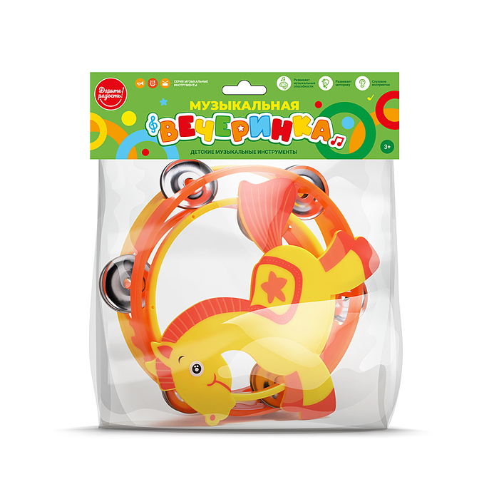 Бубен UT0202 "Музыкальные лошадки" в пакете
