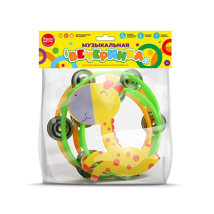 Бубен UT0202 "Музыкальные лошадки" в пакете