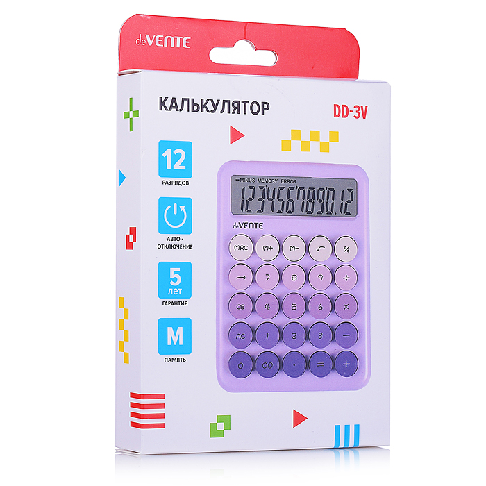 Калькулятор настольный DD-3, 105x145x20 мм, 8 разрядный, работа с памятью, автоматическое 