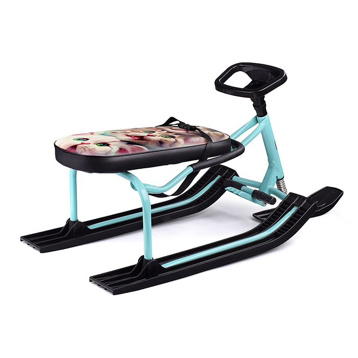 Игрушка Снегокат детский 501 "TANDEM" для двоих со складной спинкой (Котята) 