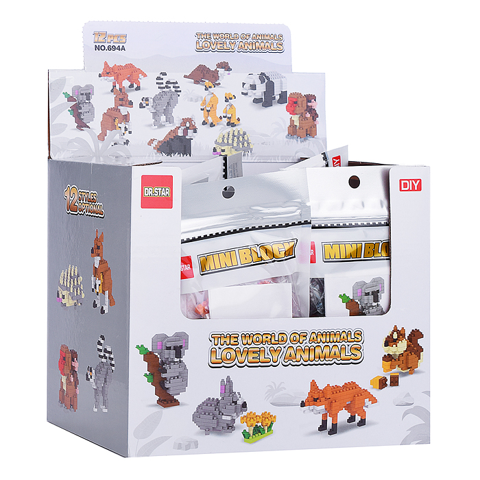 Конструктор 694A "Милые животные" в ассортименте, в коробке