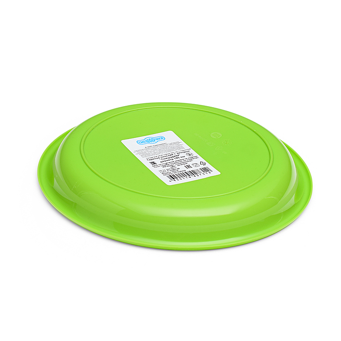 Тарелка плоская детская с декором "Смешарики" 185мм (Зеленый)