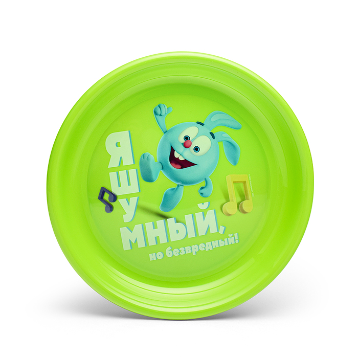 Тарелка плоская детская с декором "Смешарики" 185мм (Зеленый)
