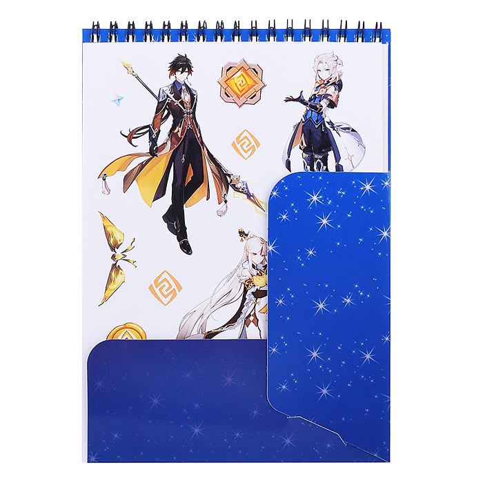 Творческий блокнот cо стикерами и переводными татуировками A5. Геншин. Таинственные секреты.