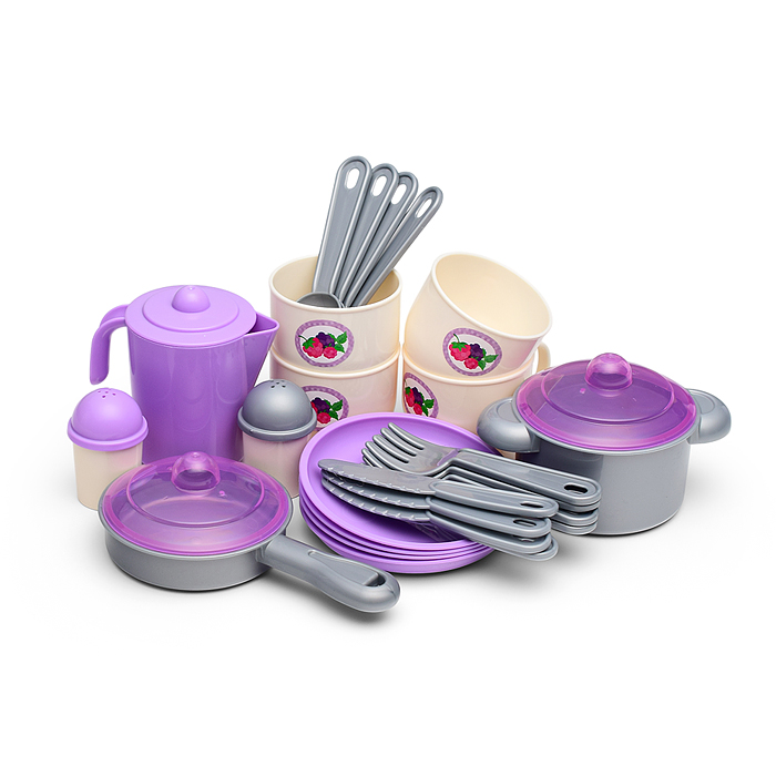 Набор детской посуды "Хозяюшка" на 4 персоны (V2) (28 элементов) (в сеточке)