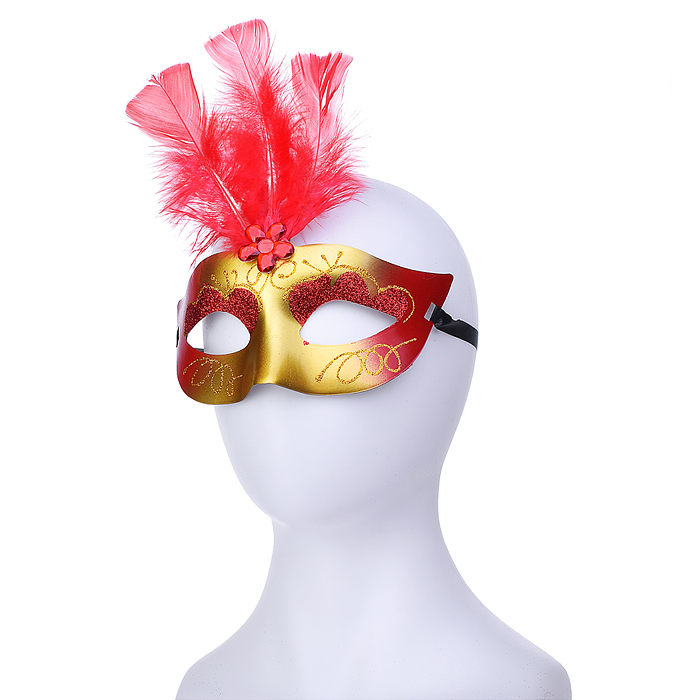 Маска карнавальная S2115 "Маскарад" с перьями