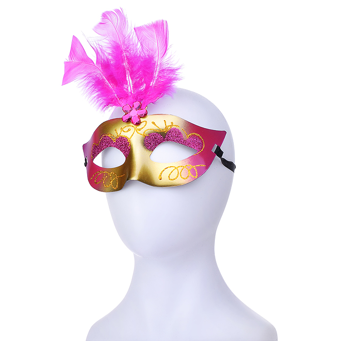 Маска карнавальная S2115 "Маскарад" с перьями