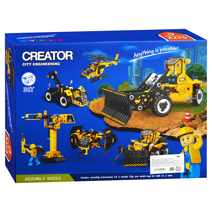 Конструктор J-7770 "Строительная техника " (223 дет.) в коробке