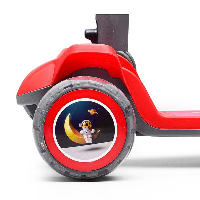 Самокат U001195Y 3-х кол., красный, PU, в коробке