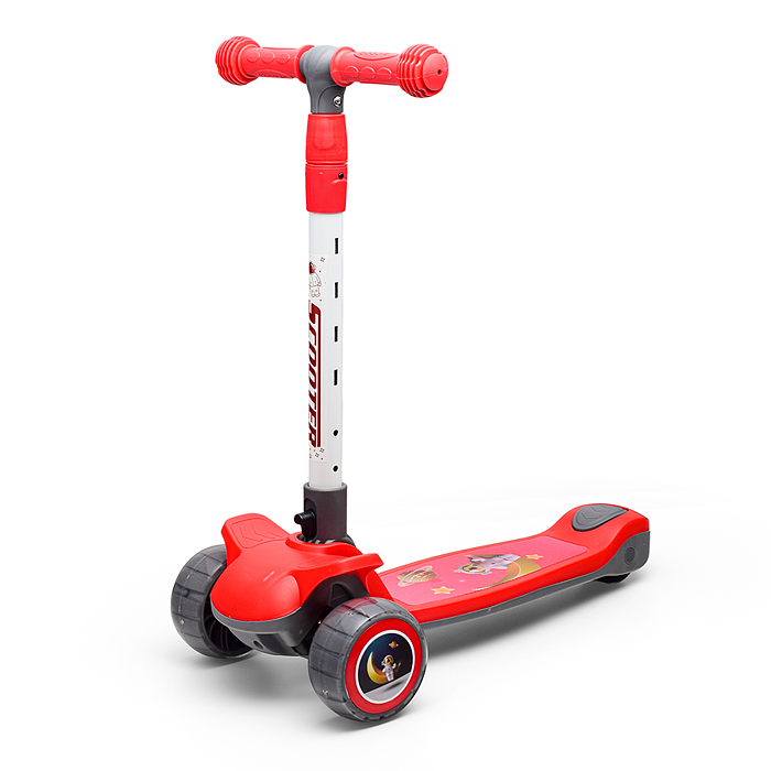 Самокат U001195Y 3-х кол., красный, PU, в коробке