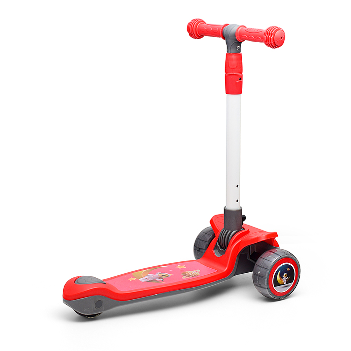 Самокат U001195Y 3-х кол., красный, PU, в коробке