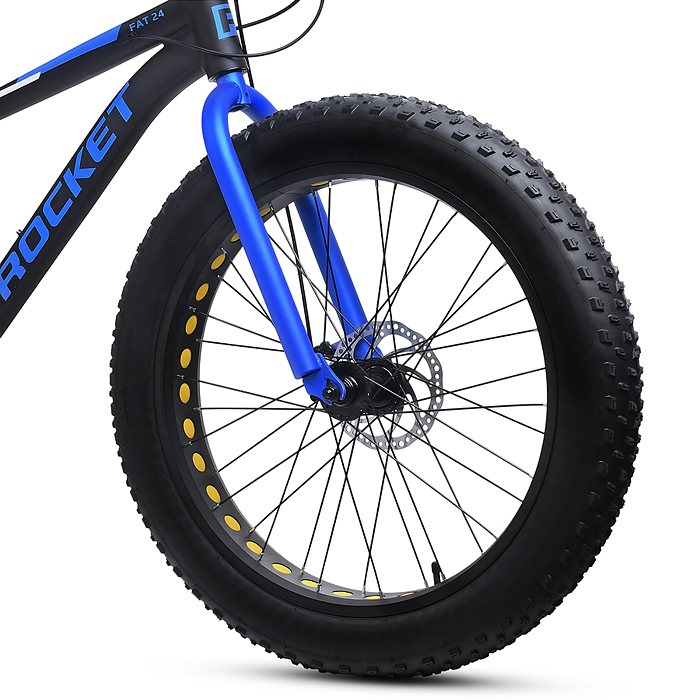 Велосипед 24" Rocket Fat 24, цвет черный/синий, размер 15"