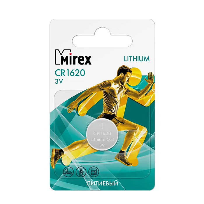 Батарея литиевая Mirex CR1620-E1 3V 1 шт. ecopack Батарея литиевая Mirex CR1620-E1 3V 1 шт. ecopack