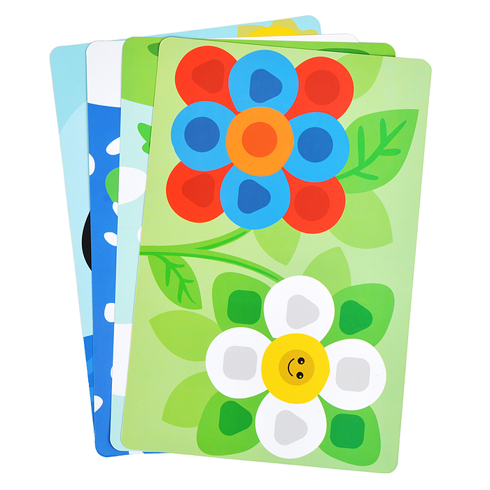 Мозаика для самых маленьких (39 фишек, 6 цветов, 8 картинок, смайлик в подарок)